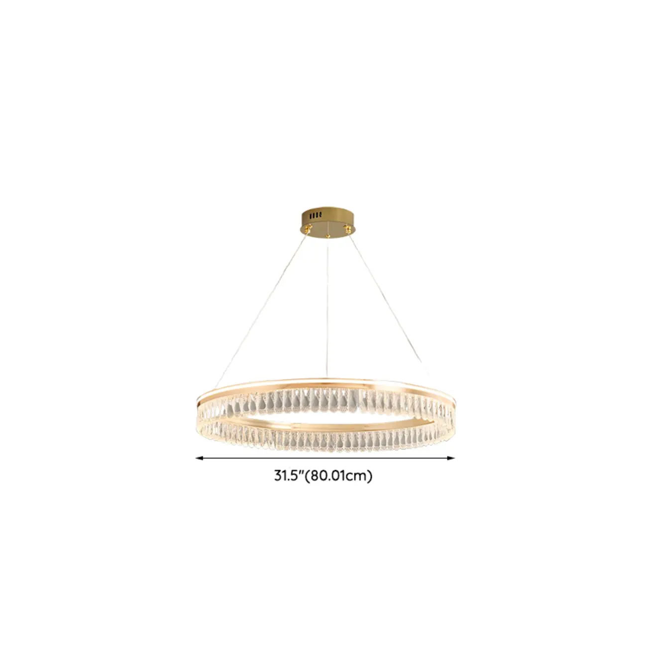Dimmable Circle Gold Crystal Modern LED Chandeliers