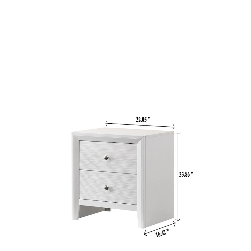 Sim 5 Piece White Panel Bedroom Set