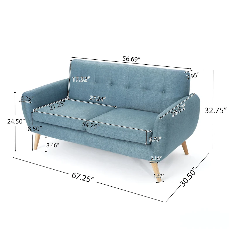 Josephine Mid-century Modern Tufted Fabric Upholstered Sofa by Christopher Knight Home