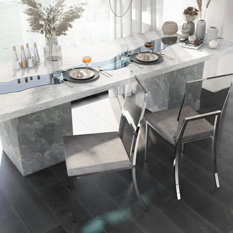 Brusartsi Modern Clear Acrylic Dining Chairs (Set of 2)