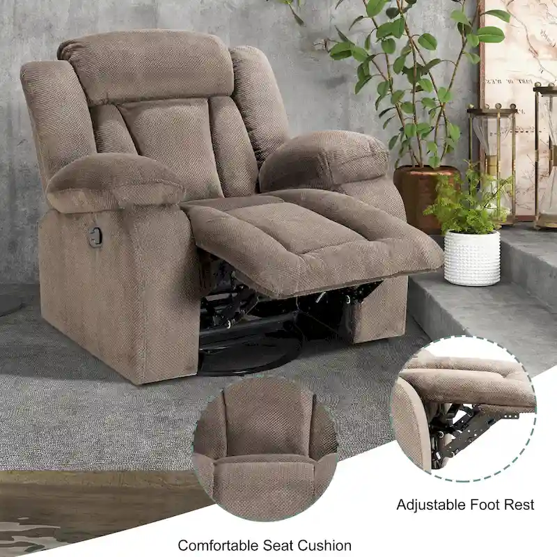 Rocker and Swivel Upholstered Recliner