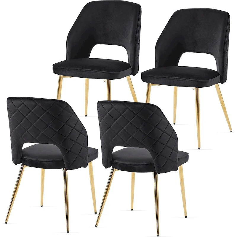 Howtai Upholstered Home Chair Hollow-Back Set of 4
