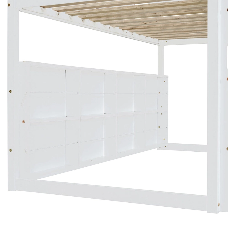 Twin Loft Bed with Play Tent and House Design, 250lb Capacity, Slide & Ladder