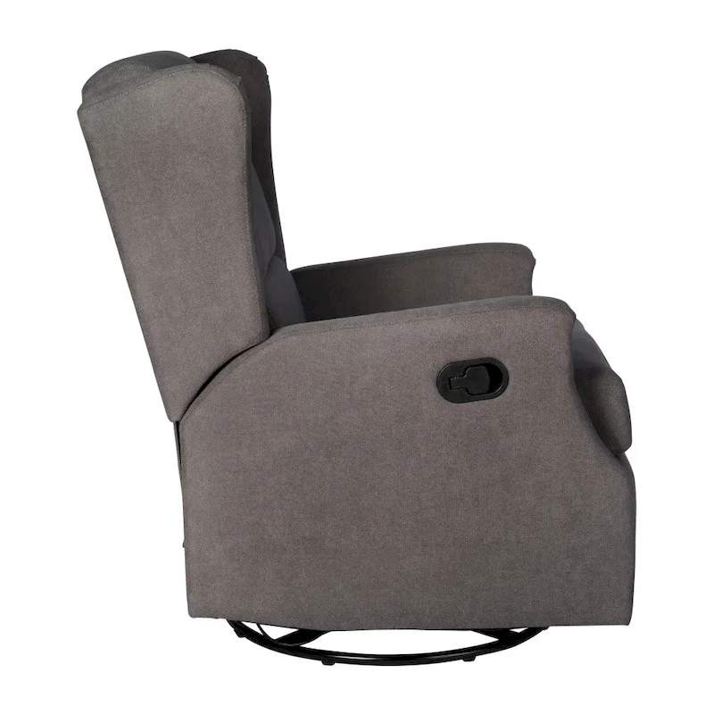 Wingback Manual Rocking Glider Recliner Chair with 360 Swivel