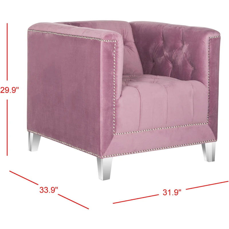 SAFAVIEH Kamilah White/ Clear Club Chair - 31.9 x 33.9 x 29.9 - 32Wx34Dx30H