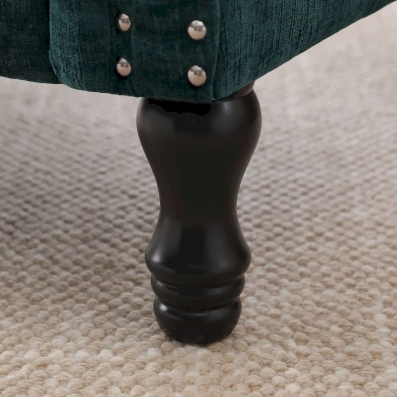 Modern Upholstered Armchair Nailhead Trim Accent Chair with Wood Legs