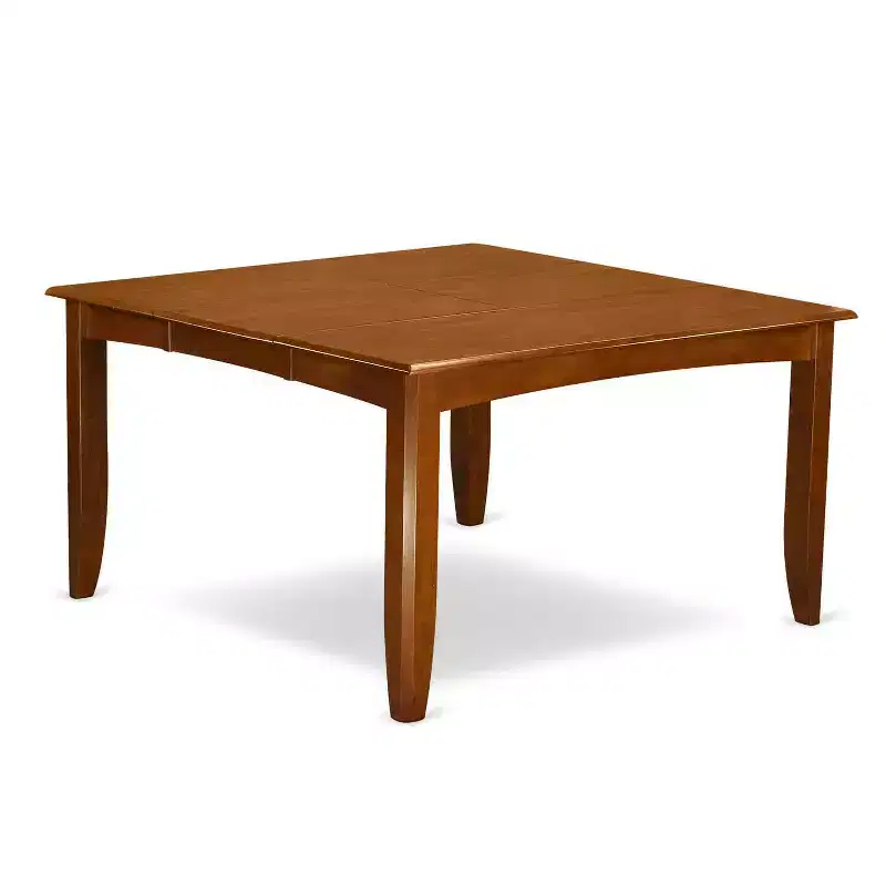 5-Pc Square Saddle Brown Finish Solid Wood Top Dining table with 4 Chairs