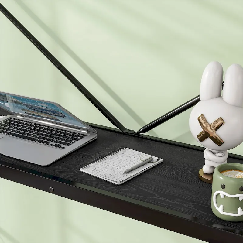 Twin Metal Loft Bed with Desk, Power Outlet and LED Lighted, Safety Guard & Ladder, No Box Spring Needed