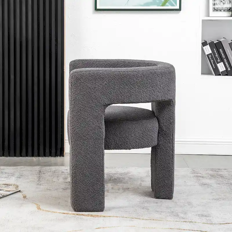 KINWELL 28 Wide Boucle Upholstered Square Armchair