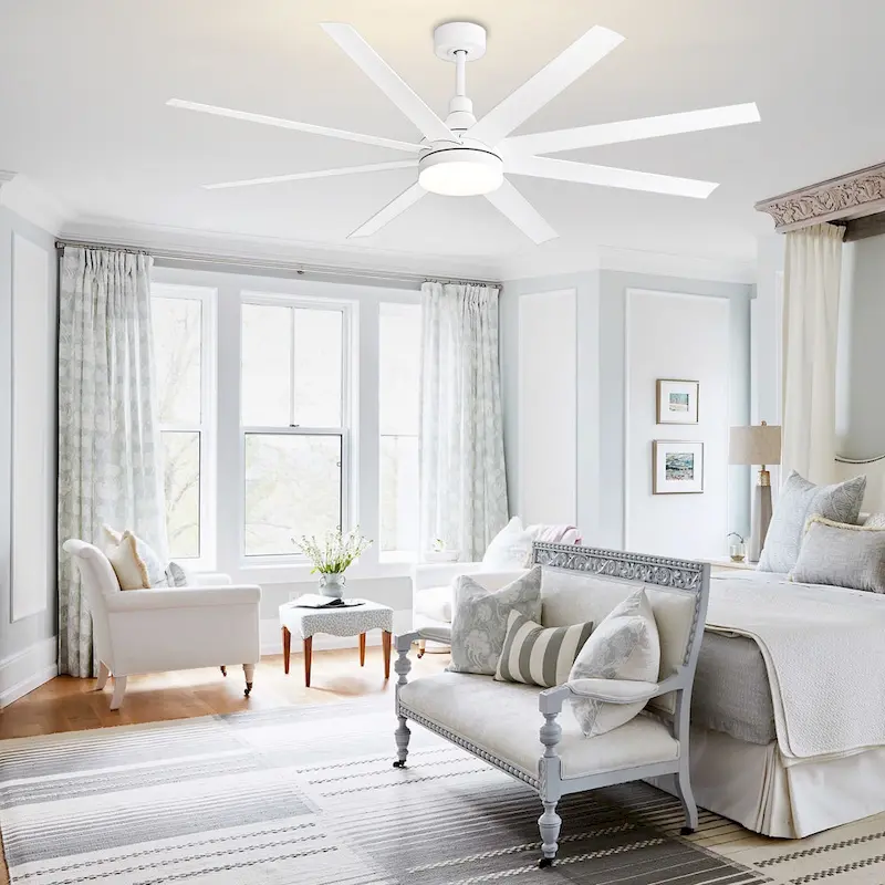 65-in Large Indoor Ceiling Fan with Light Remote (8-Blade)