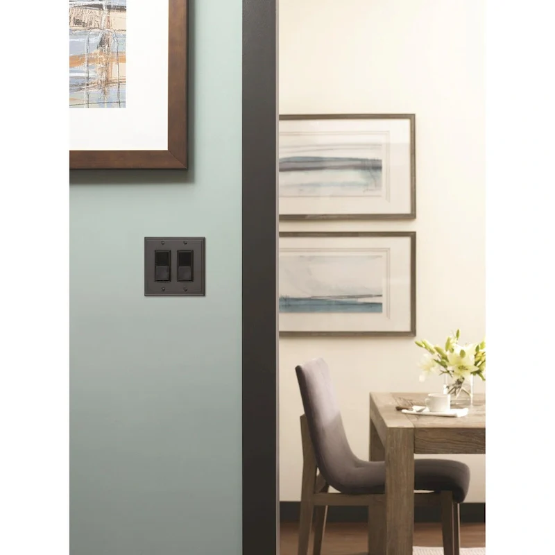 Mulholland 2 Rocker Black Bronze Wall Plate - 2 Rocker