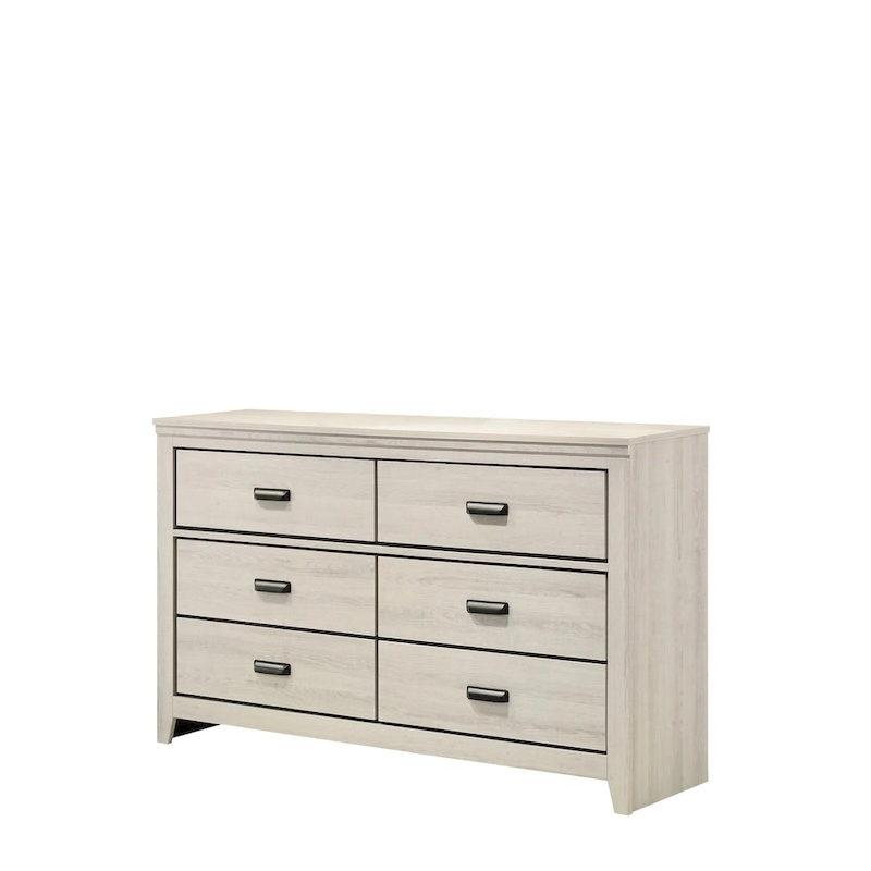 Edyth 5 Piece White LED Panel Bedroom Set