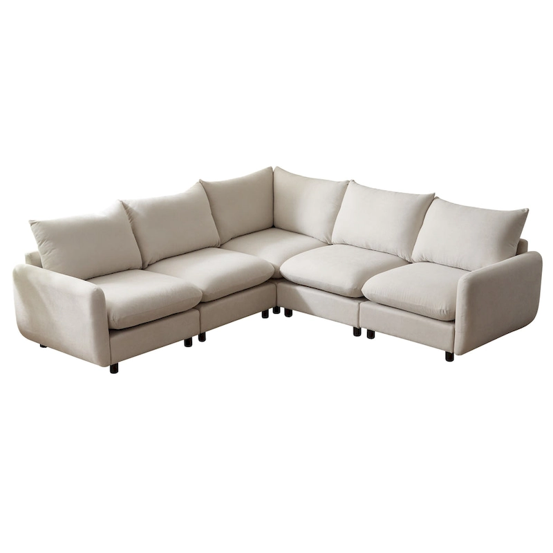 Christopher Knight Home - Evelyn Modern Modular Upholstery L-Shaped Sectional Sofa