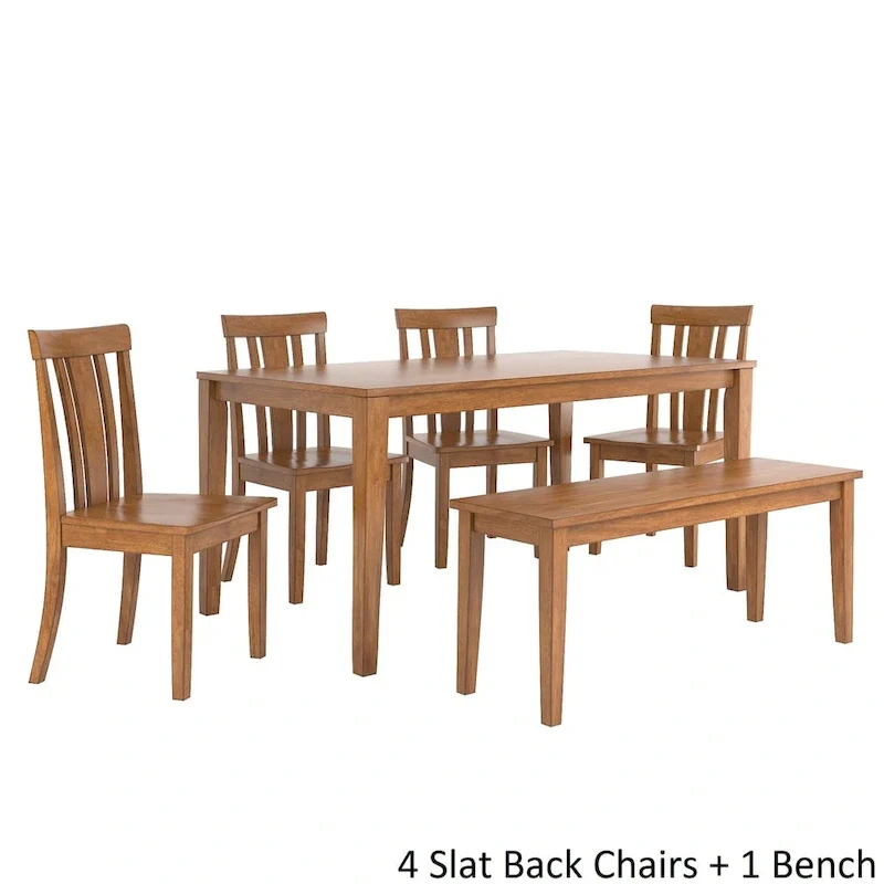 Wilmington II 60-Inch Rectangular Oak Finish Dining Set by iNSPIRE Q Classic