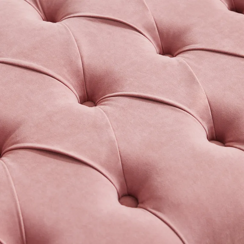 Velvet Bedroom Bench Pink/ Beige/ Blue/ Gray Upholstered Bench with Button-Tufted 60.2.