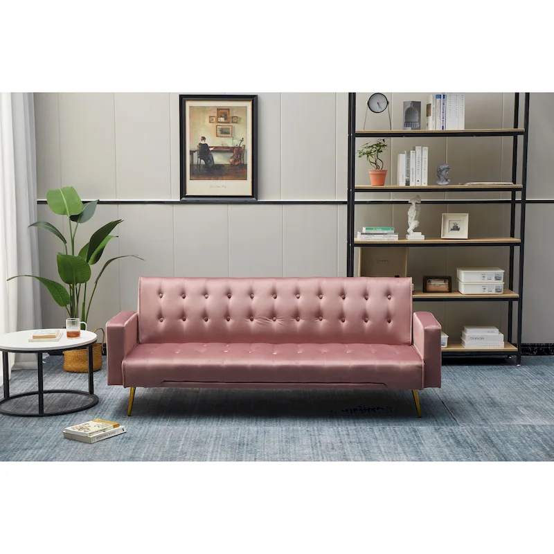 75 Wide Tufted Velvet Convertible Sleeper sofa
