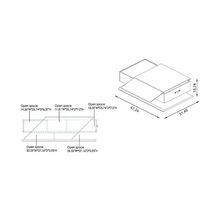 Soss Industrial 47-inch Lift-top Adjustable Coffee Table by Furniture of America