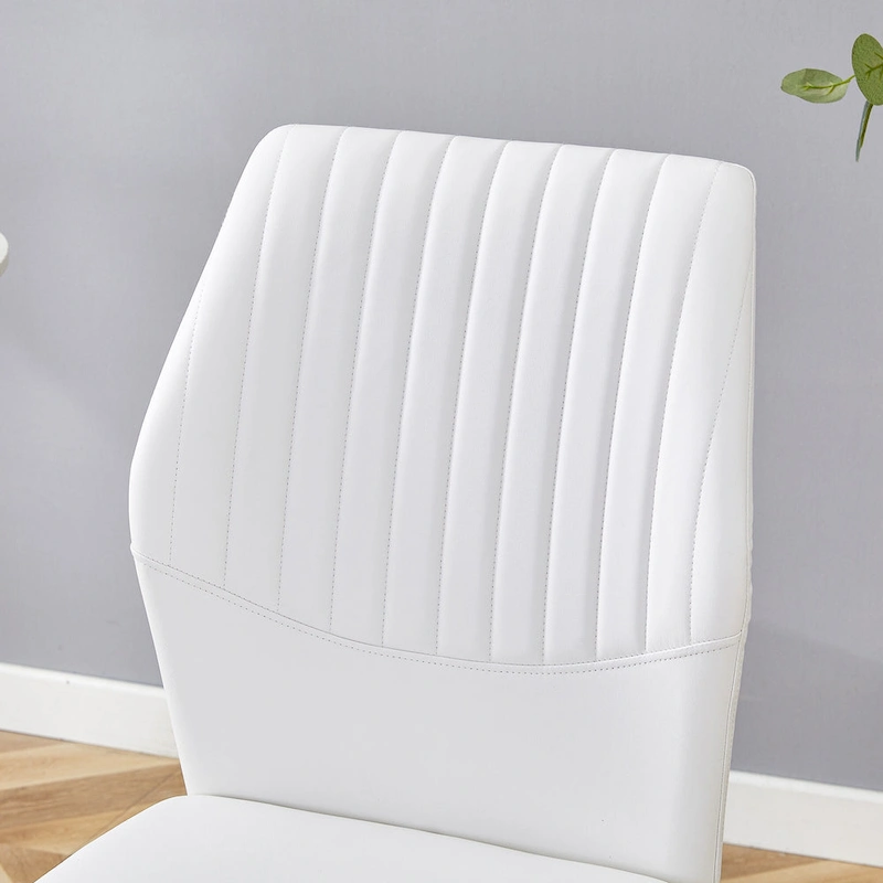 Set of 6 High Resilience Dining Chair with Metal Silver Leg