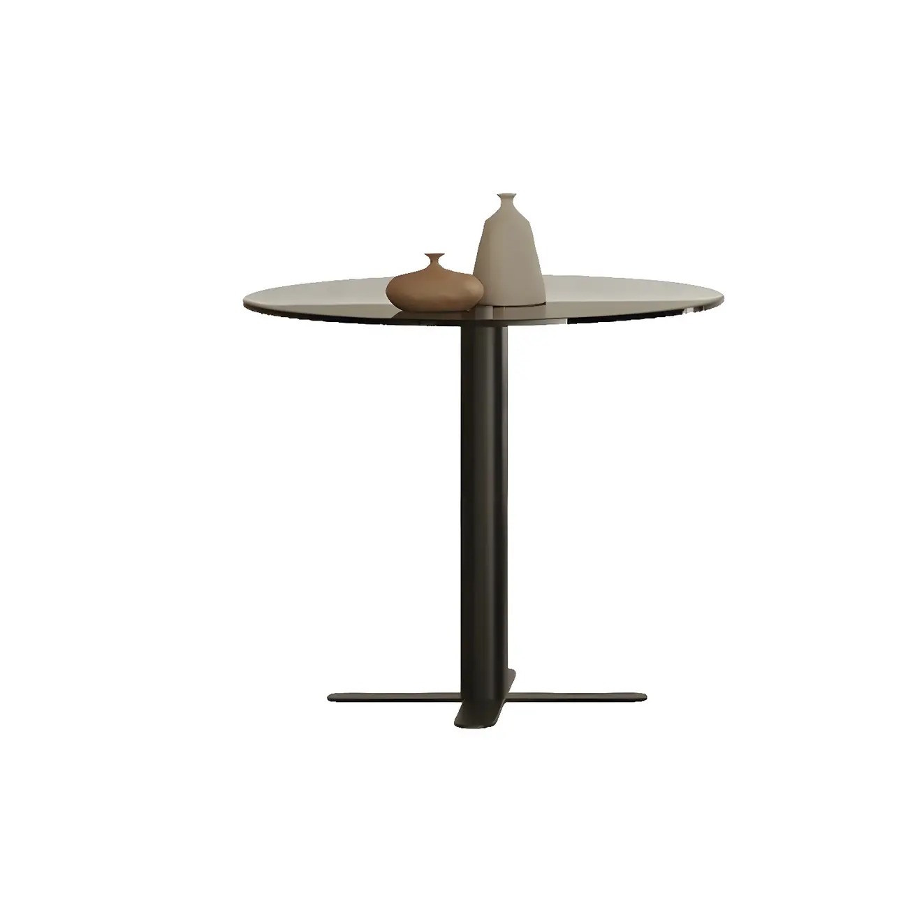 Modern Brown Wood Glass Round Coffee Table with Storage