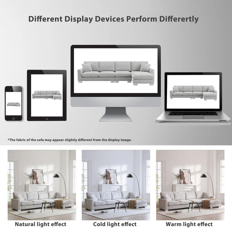 Rosita Modern L-shaped Sectional Sofa with Chaise Lounge by GDFStudio