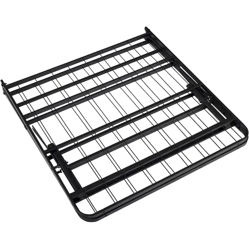 Heavy Duty Foldable Bed Frame with Steel Metal Slats Mattress Foundation