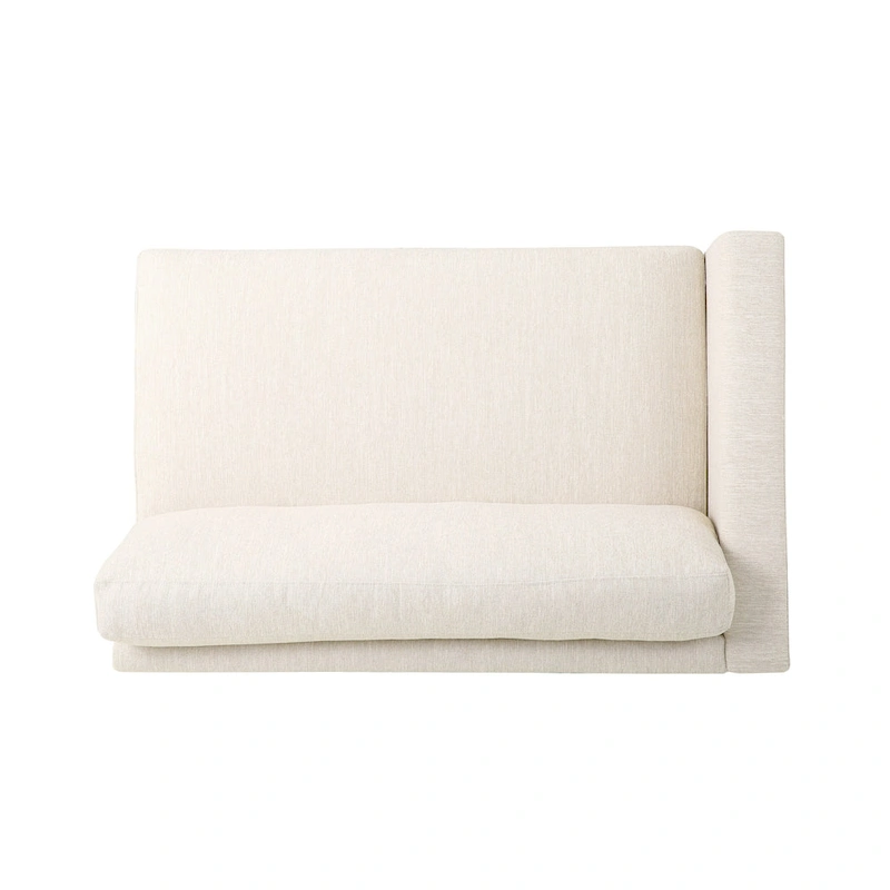 Beige Modern 101 3-seater Sofa with Wood Legs and Two Pillows for Living Room