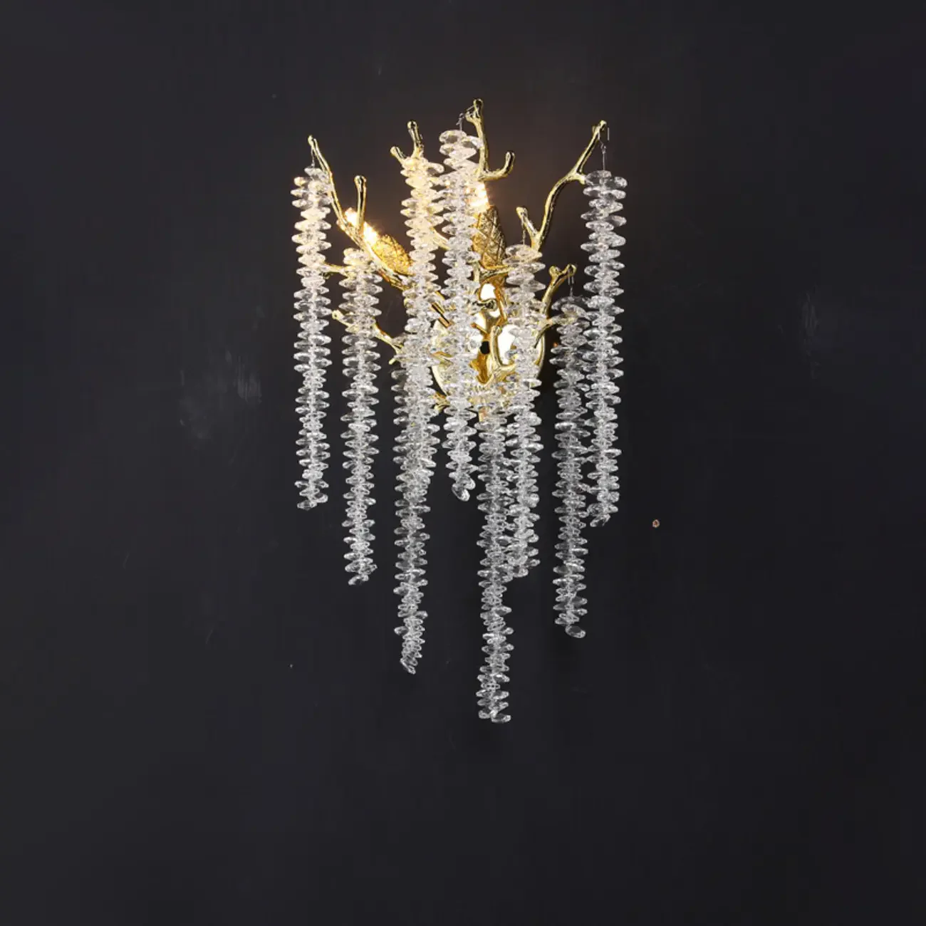 Luxury Crystal Branch Gold Metal Wall Sconce