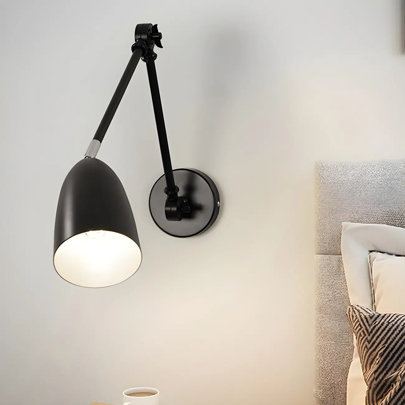 Modern Simple Metal Adjustable Swing Arm Wall Light