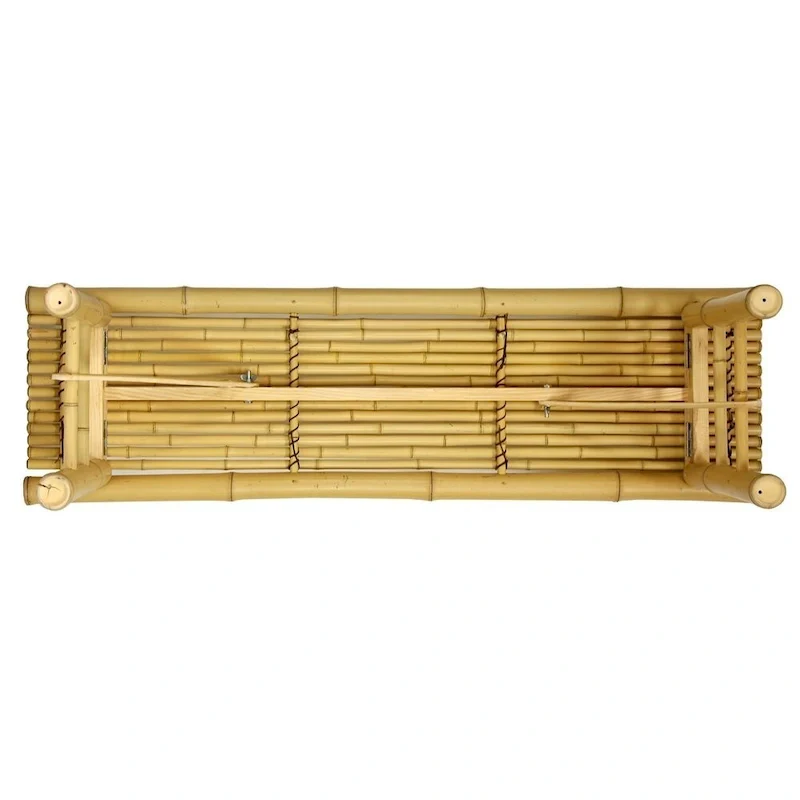 Handmade 4' Japanese-Style Light Bamboo Folding Bench - 47.00W x 14.00D x 15.75H