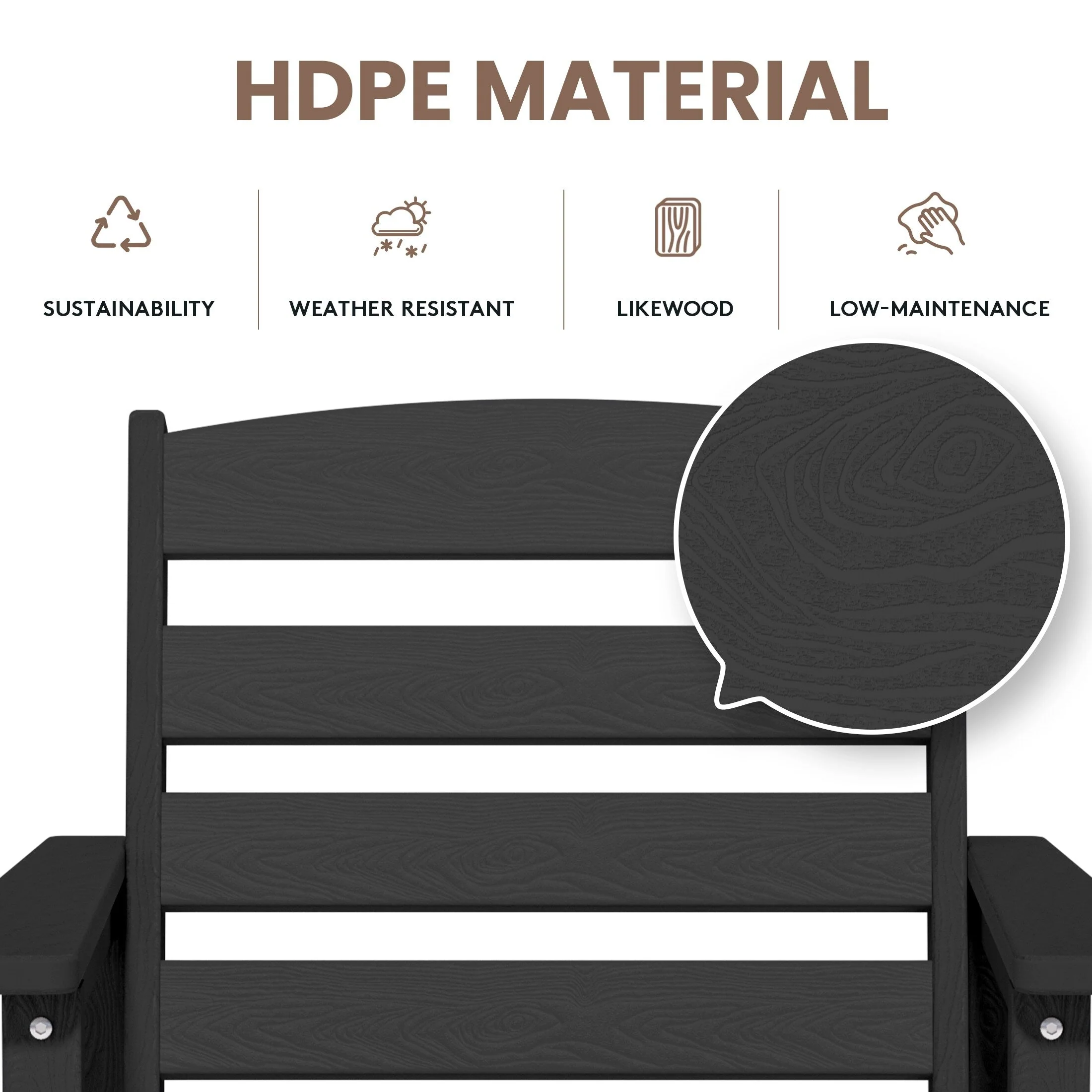 Plastic Tall adirondack Chair Set Of 3-Piece Patio Conversation Set