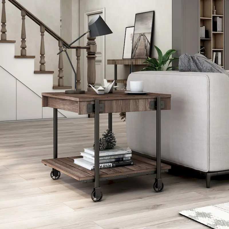 24-inch Steel 1-Shelf End Table