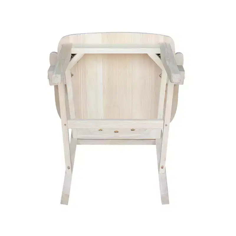 Mission Side Chair with Arms Unfinished - International Concepts: Solid Wood, Slat Back, Kitchen Furniture