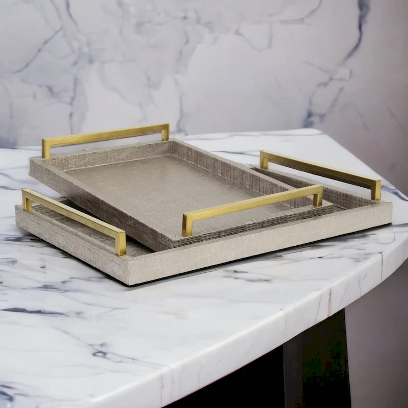 Lusan Black Vinyl Tray Set