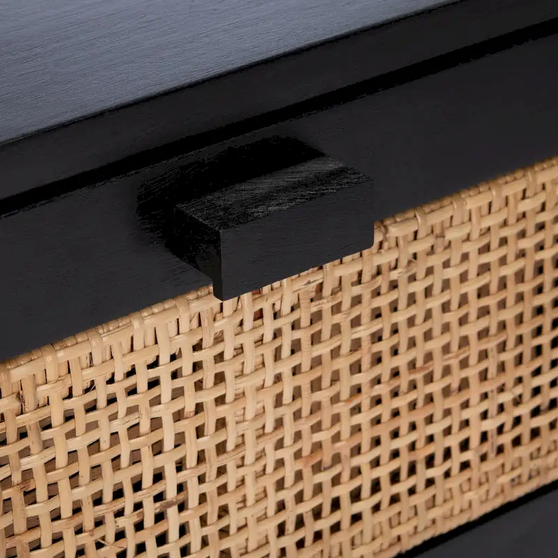 SAFAVIEH Dayana 2-Drawer Rattan Accent Table Nightstand