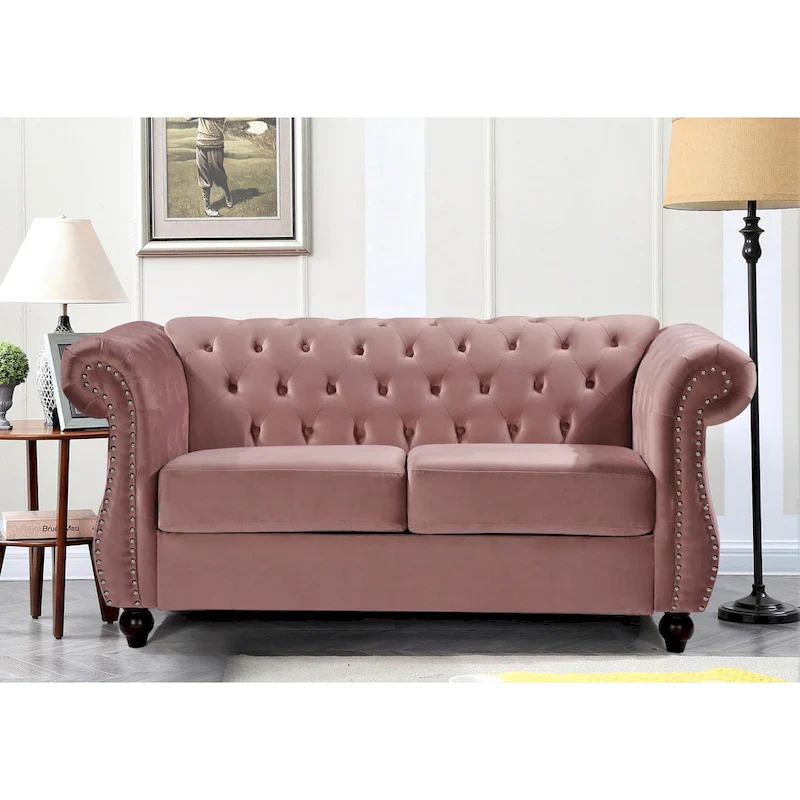 Kemos Velvet Chesterfield 2-piece Living Room Set