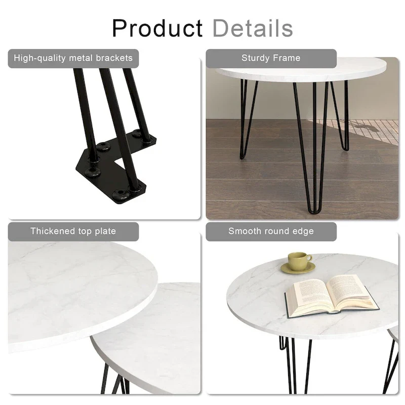 27.56 Round Nesting Coffee Table Set of 2