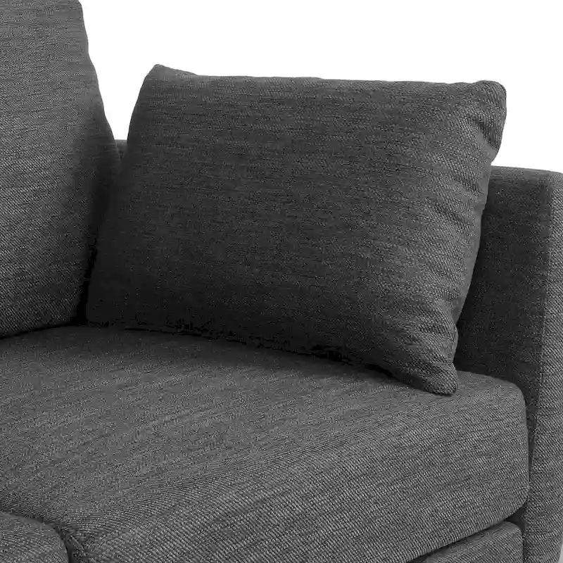 Modern 76.5 3-Seater Sofa with Birchwood Legs and Pillows