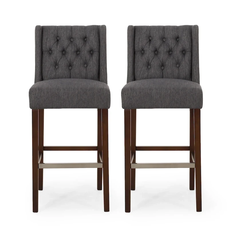 Bayliss Tufted Wingback Barstool (Set of 2) by Christopher Knight Home