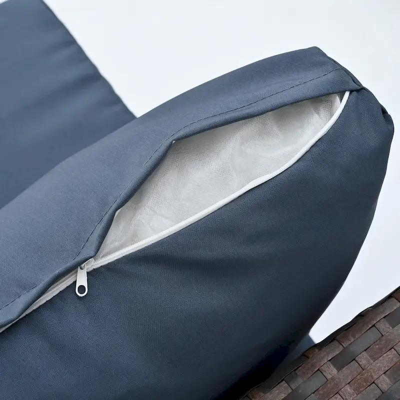 5-Piece PE Rattan Wicker Patio Conversation Set with Cushions