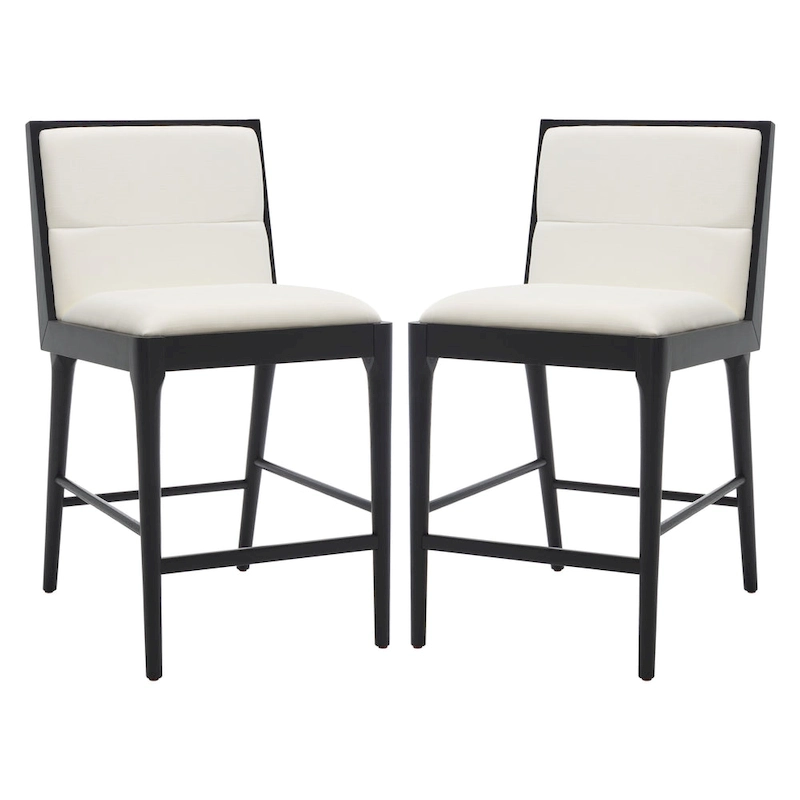SAFAVIEH Couture Vonne Linen Counter Stool (Set of 2) - 19Wx22Dx36H