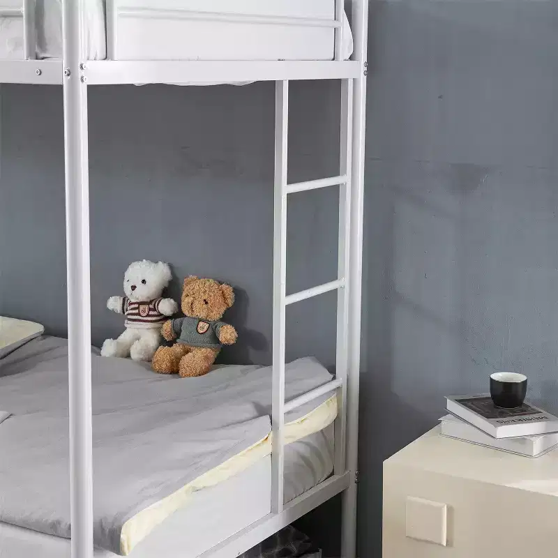 Karl Home Blcak Twin over Twin Bunk Bed with Trundle, Heavy Duty Metal Bed Frame with Safety Rail Side Ladders