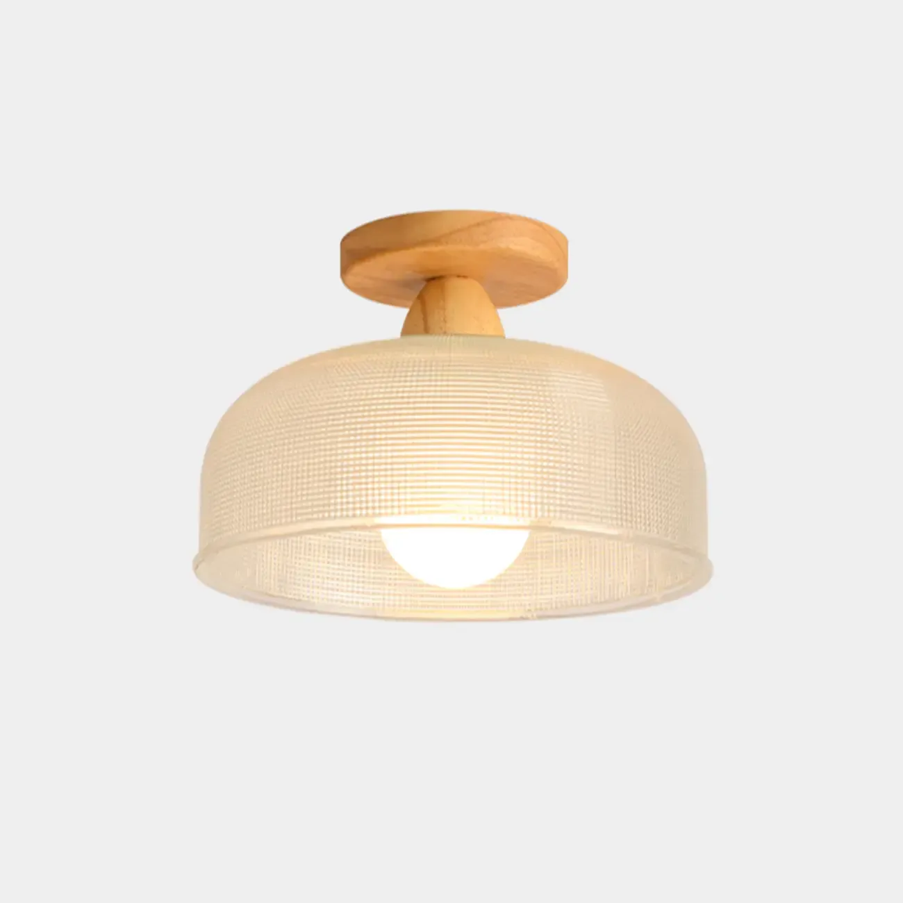 Modern LED Semi-Flush Ceiling Light with Clear Shade