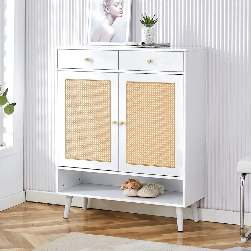 Modern minimalist storage cabinet, rattan shoe cabinet, bed top cabinet. Beautiful shape for corridors and living rooms