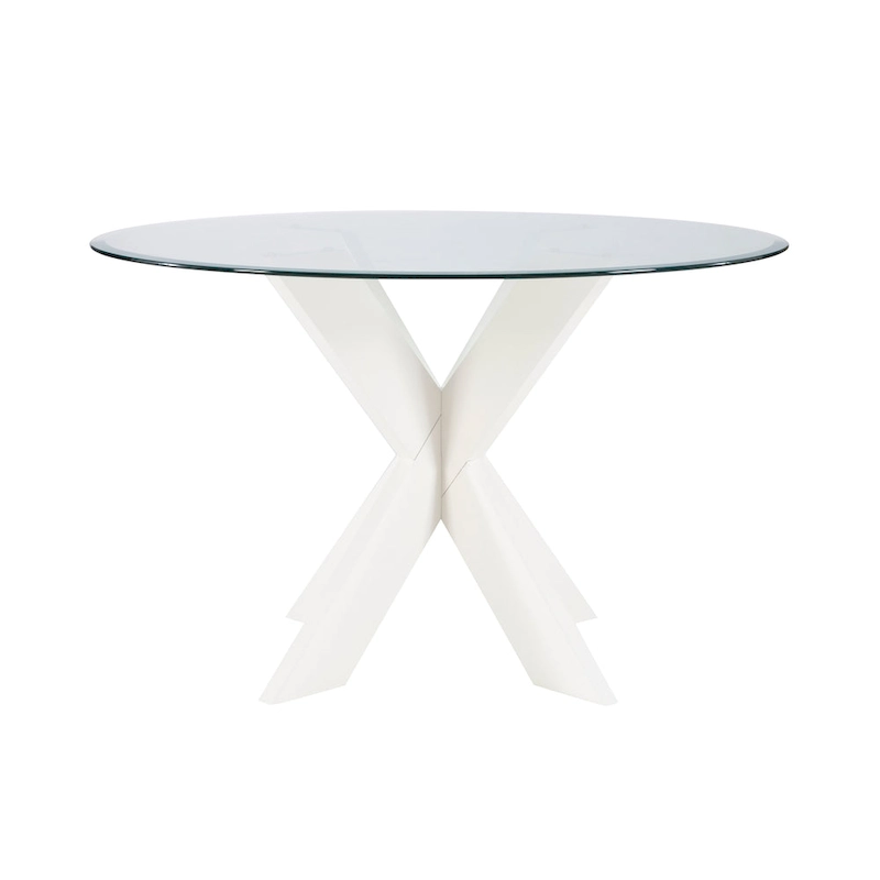 Allard X-base Round Glass Dining Table (Table Only)