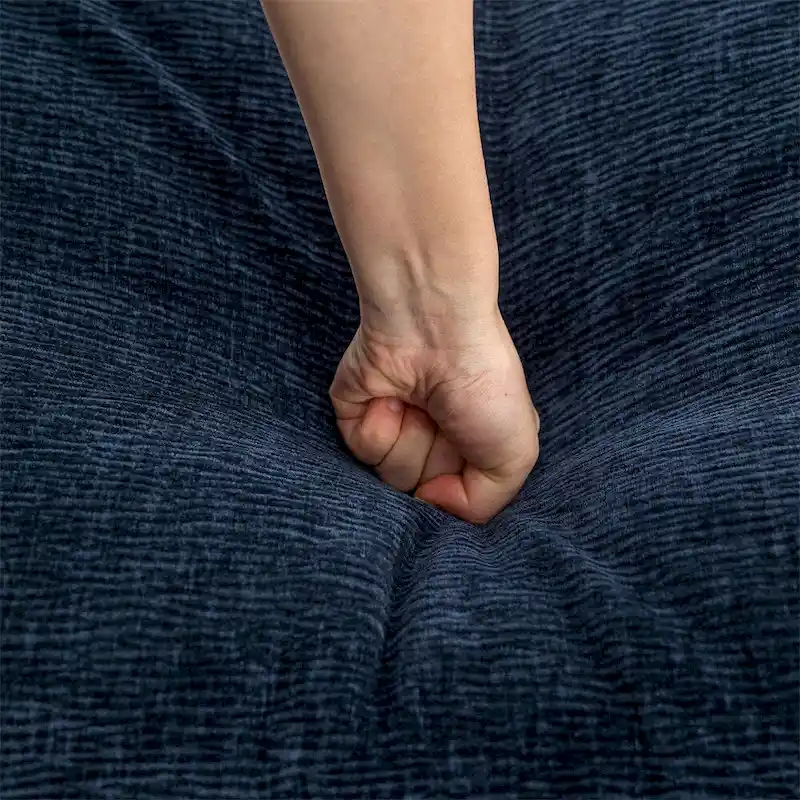 112.6  Chenille Upholstered Sectional Sofa with Two Removable Ottoman