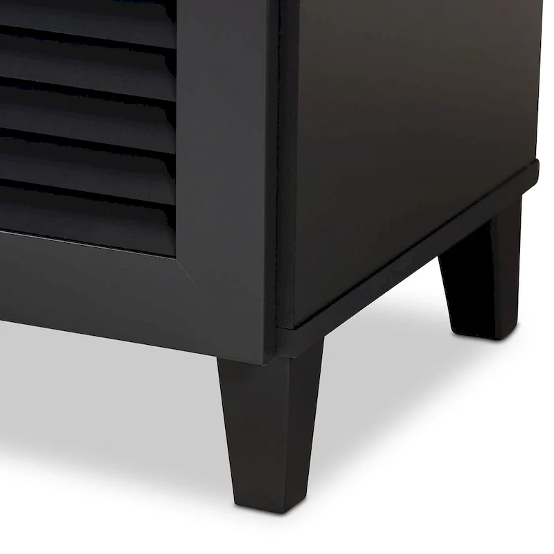 Contemporary 5-shelf/1-drawer Wood Shoe Storage Cabinet