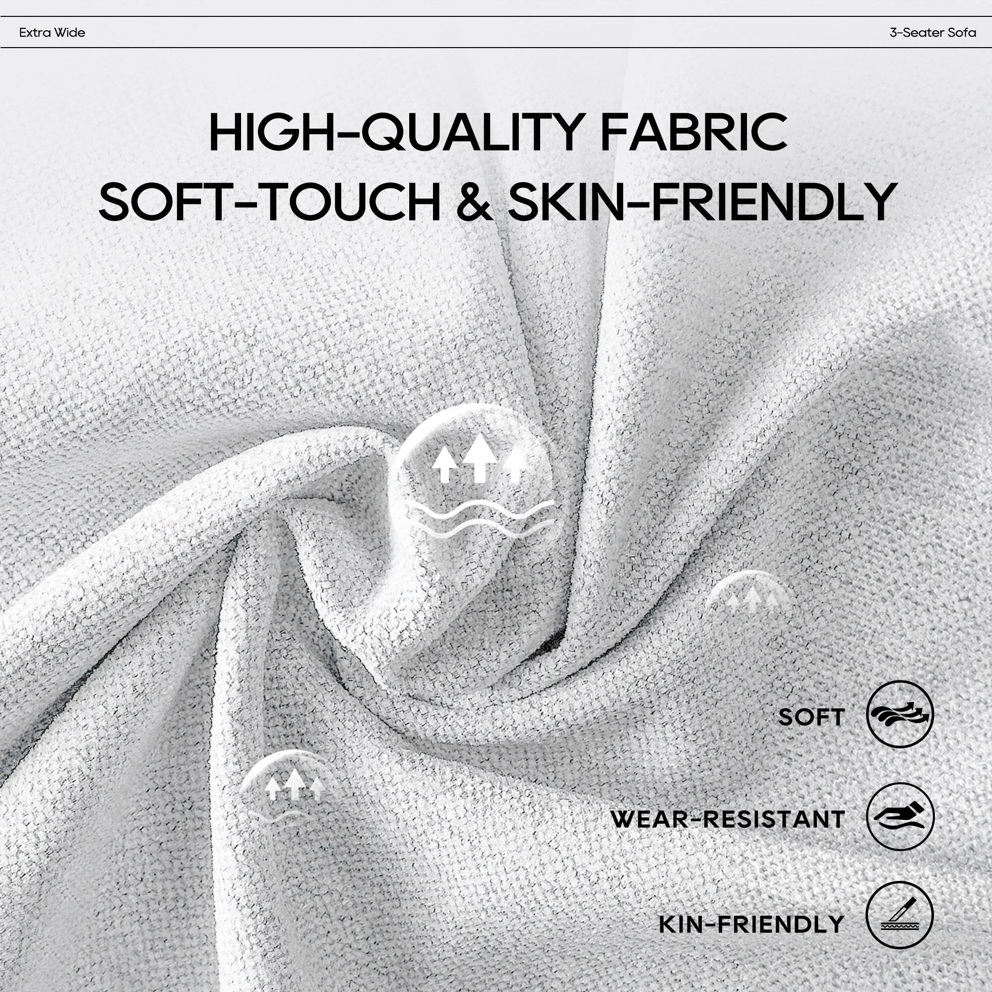 Cloud Modular Sofa Sectional 144 with Ottoman - Plush Chenille Fabric Living Room Couch