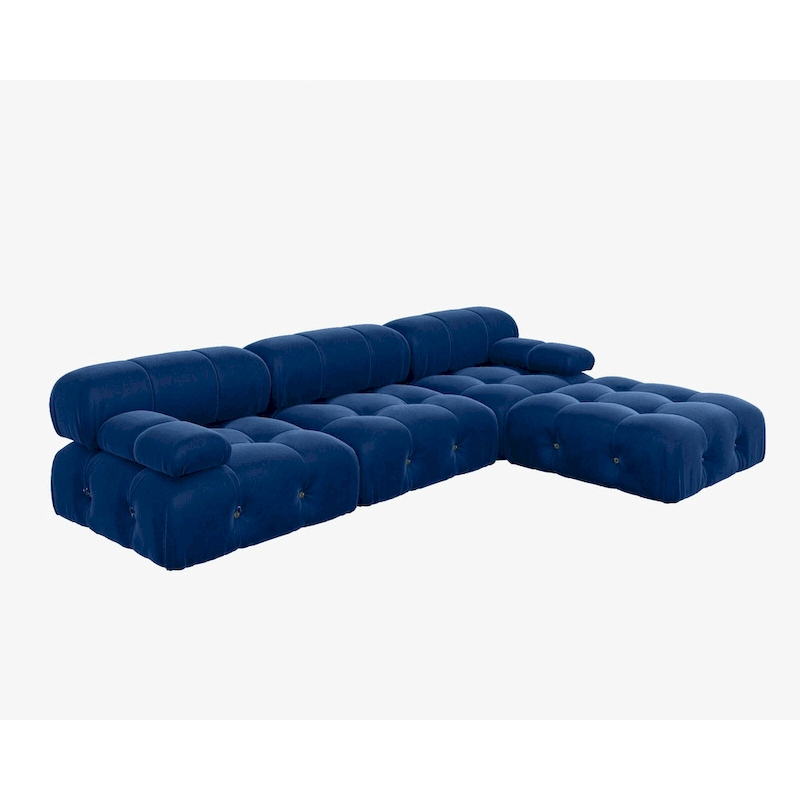 Modern Velvet Upholstered Large Modular Sectional Sofa