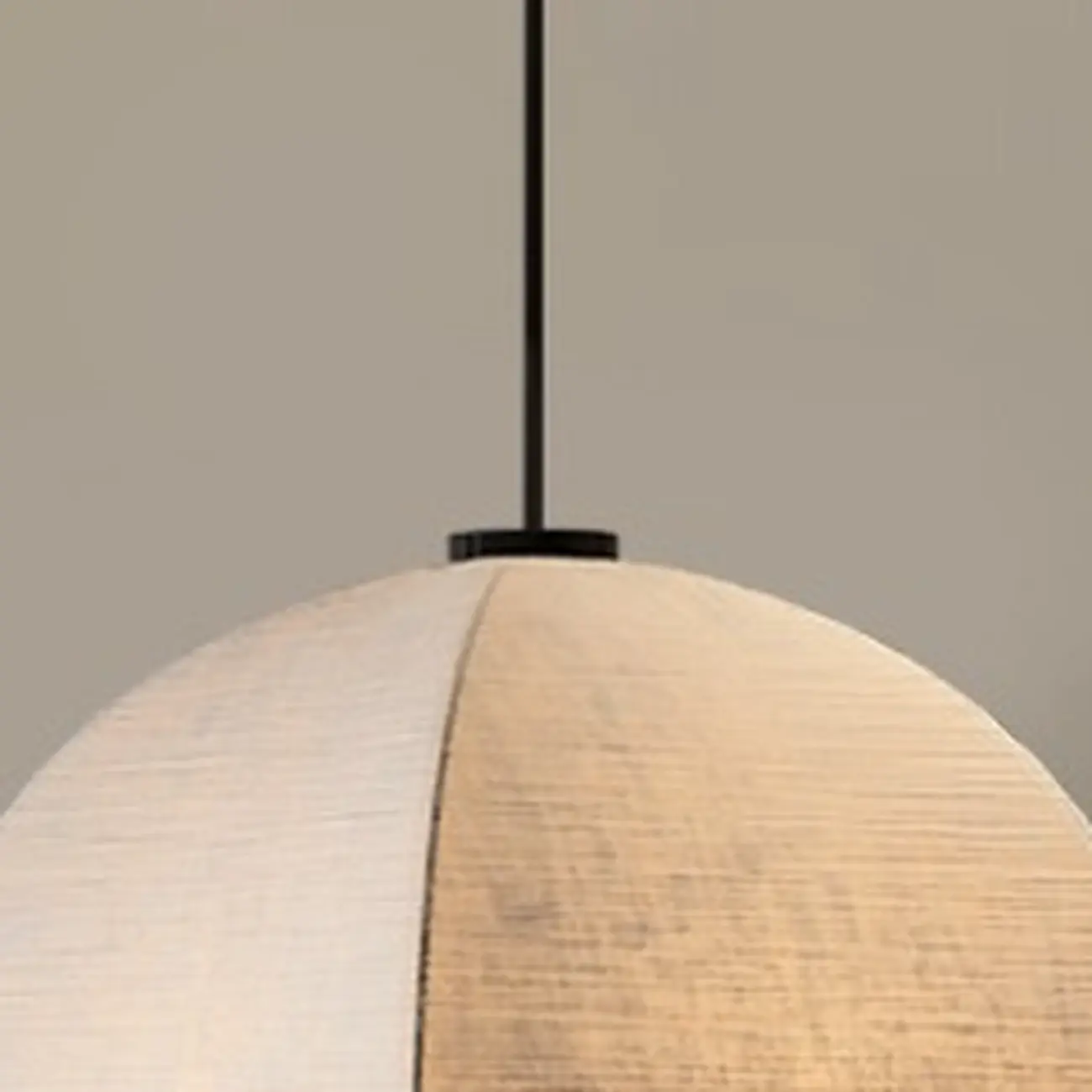 Modern Beige Fabric Geometric Pendant Light Adjustable Height