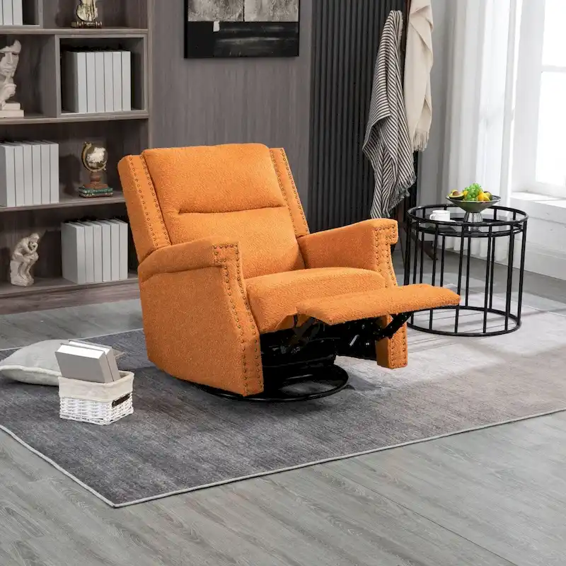 Swivel Manual Recliner Chair 360 Degree Leisure Arm Chair, Nursery Rocking Chairs